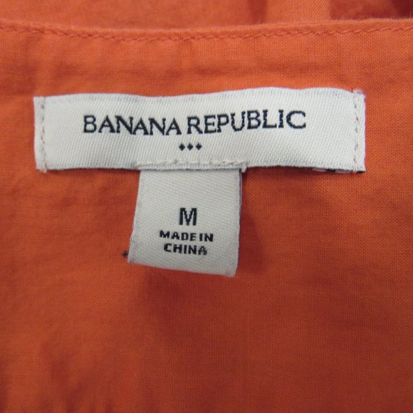 Womens Tank Top Sz M Orange Button Front - Picture 9 of 11